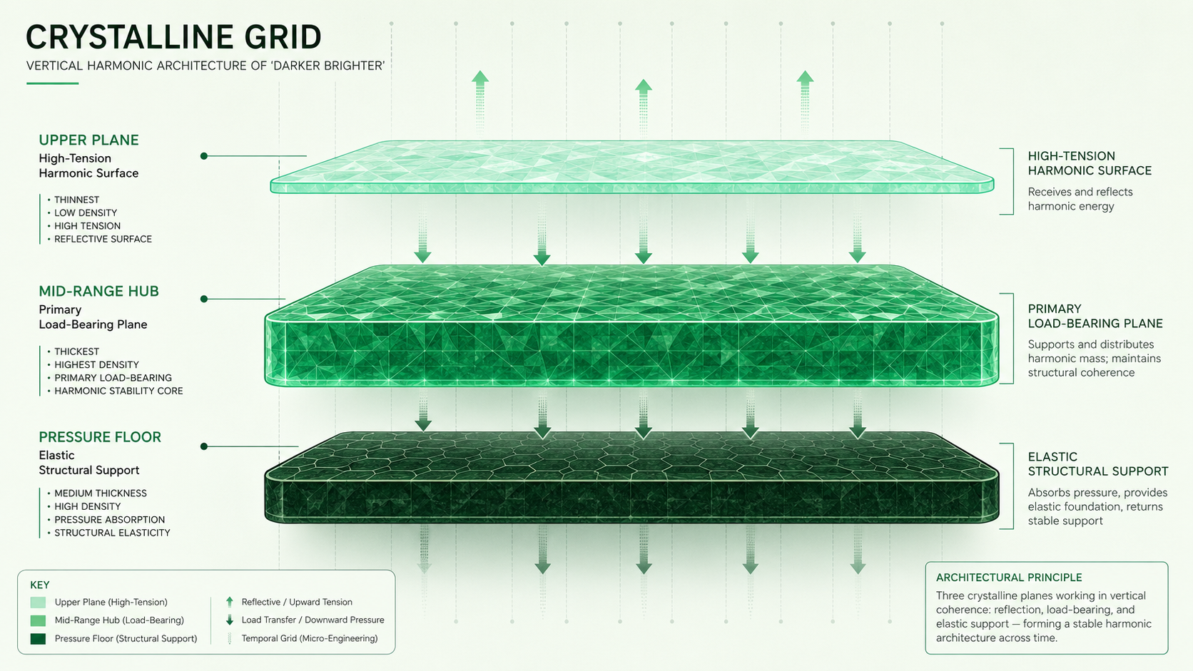 Crystalline Grid — Vertical Harmonic Architecture of “Darker Brighter”